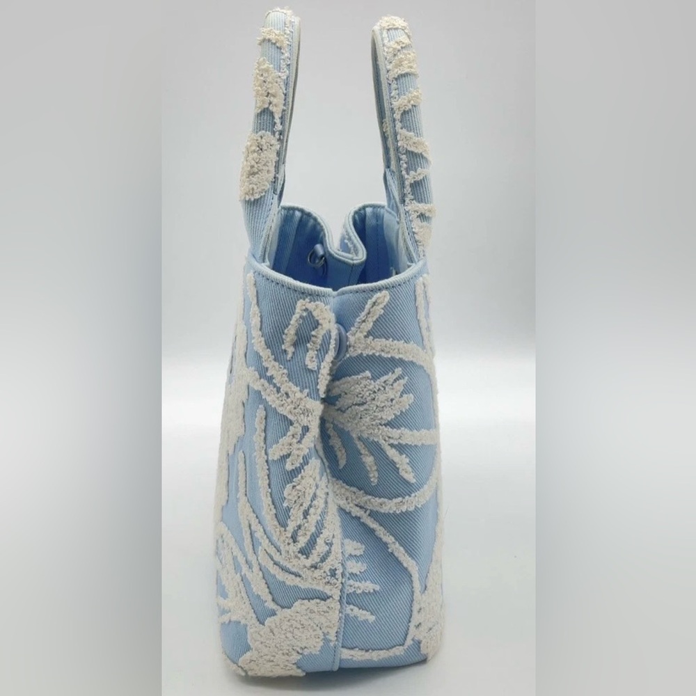 Prada Milano CELESTE BIAN SKY BLUE DRILL Blue & White Women's Bag crossbody bag - Picture 2 of 15